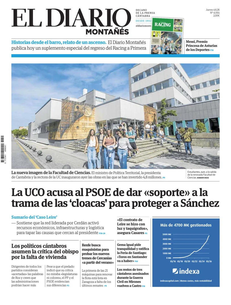 Portada de El Diario Montañés