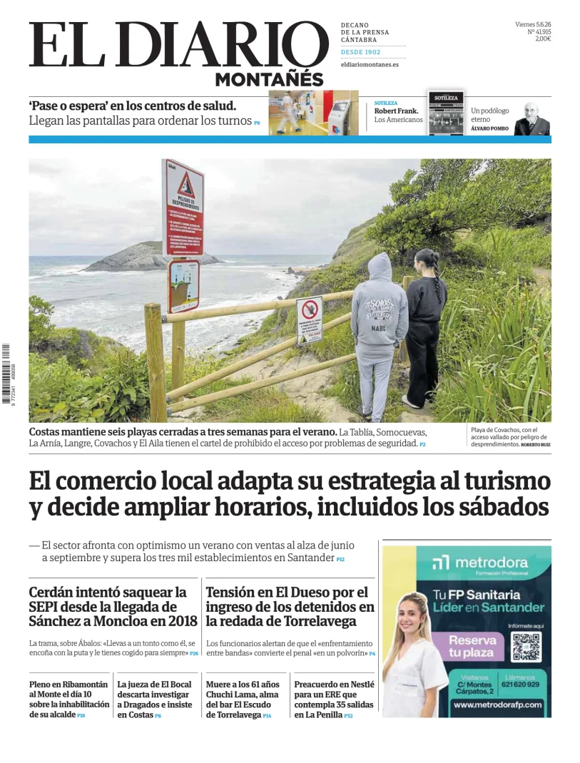 Portada de El Diario Montañés