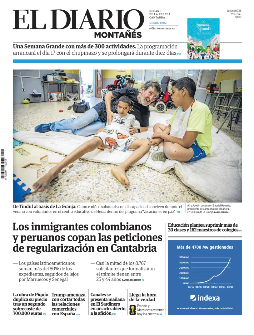 Portada de El Diario Montañés