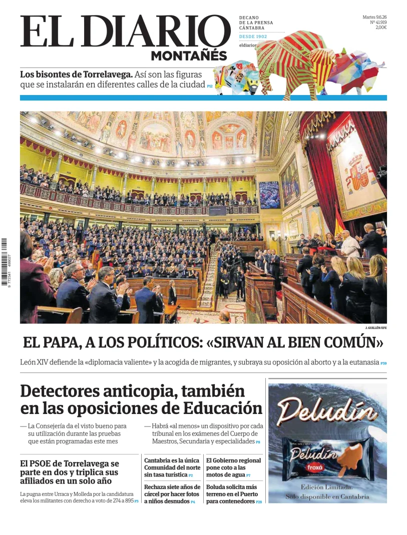 Portada de El Diario Montañés