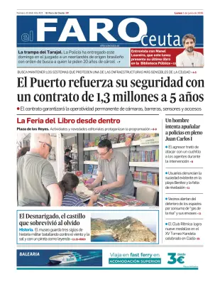 Portada de El Faro de Ceuta, 1 de junio de 2026