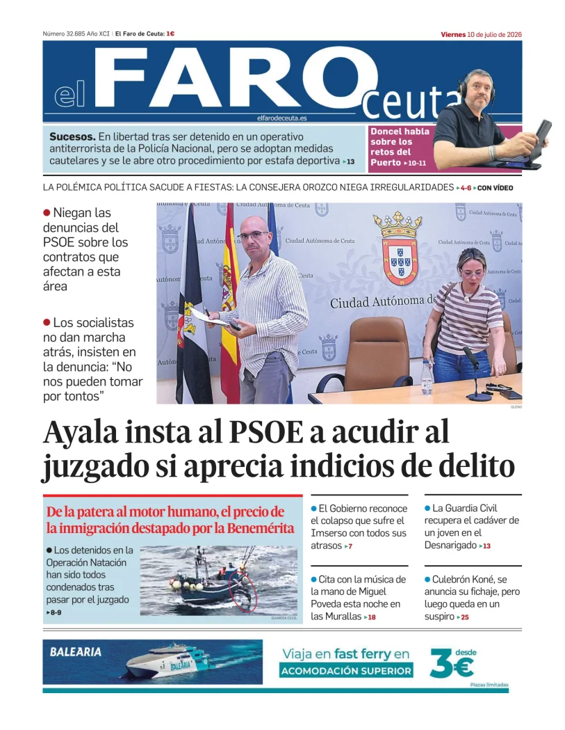 Portada de El Faro de Ceuta