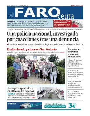 Portada de El Faro de Ceuta, 2 de junio de 2026