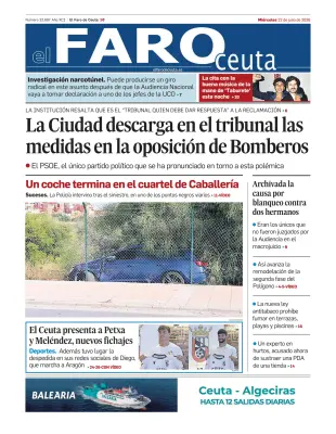 Portada de El Faro de Ceuta, 22 de julio de 2026