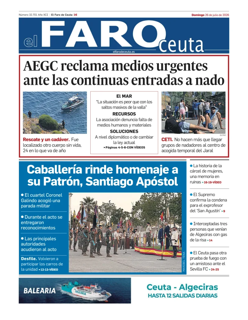 Portada de El Faro de Ceuta