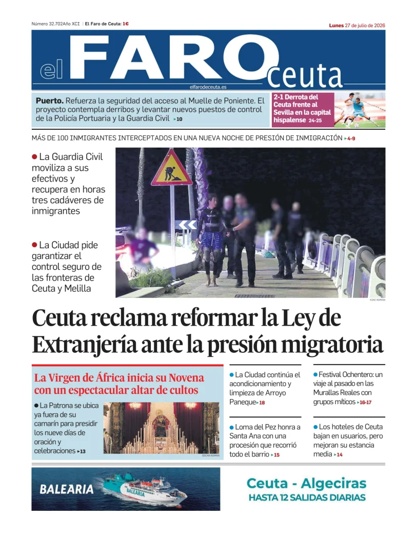 Portada de El Faro de Ceuta