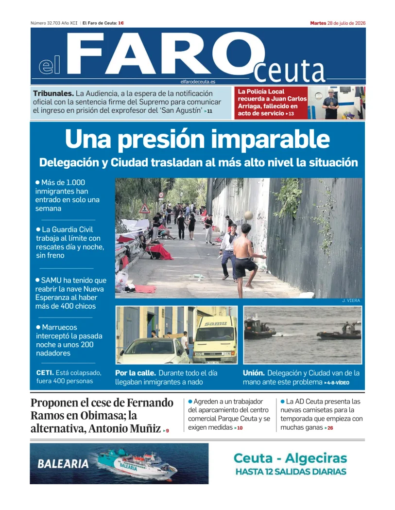 Portada de El Faro de Ceuta
