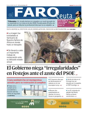 Portada de El Faro de Ceuta, 9 de julio de 2026