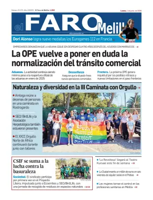 Portada de El Faro de Melilla, 1 de junio de 2026
