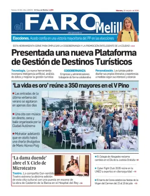 Portada de El Faro de Melilla, 10 de julio de 2026