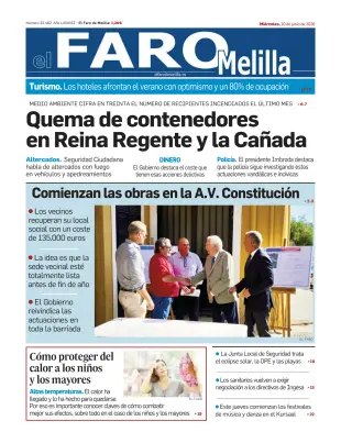 Portada de El Faro de Melilla, 10 de junio de 2026
