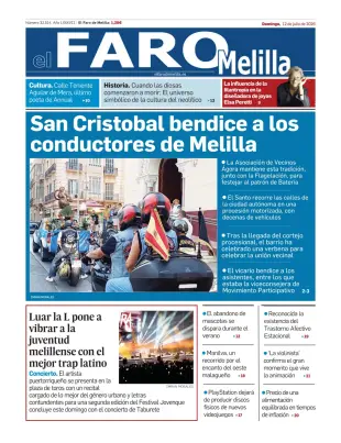 Portada de El Faro de Melilla, 12 de julio de 2026