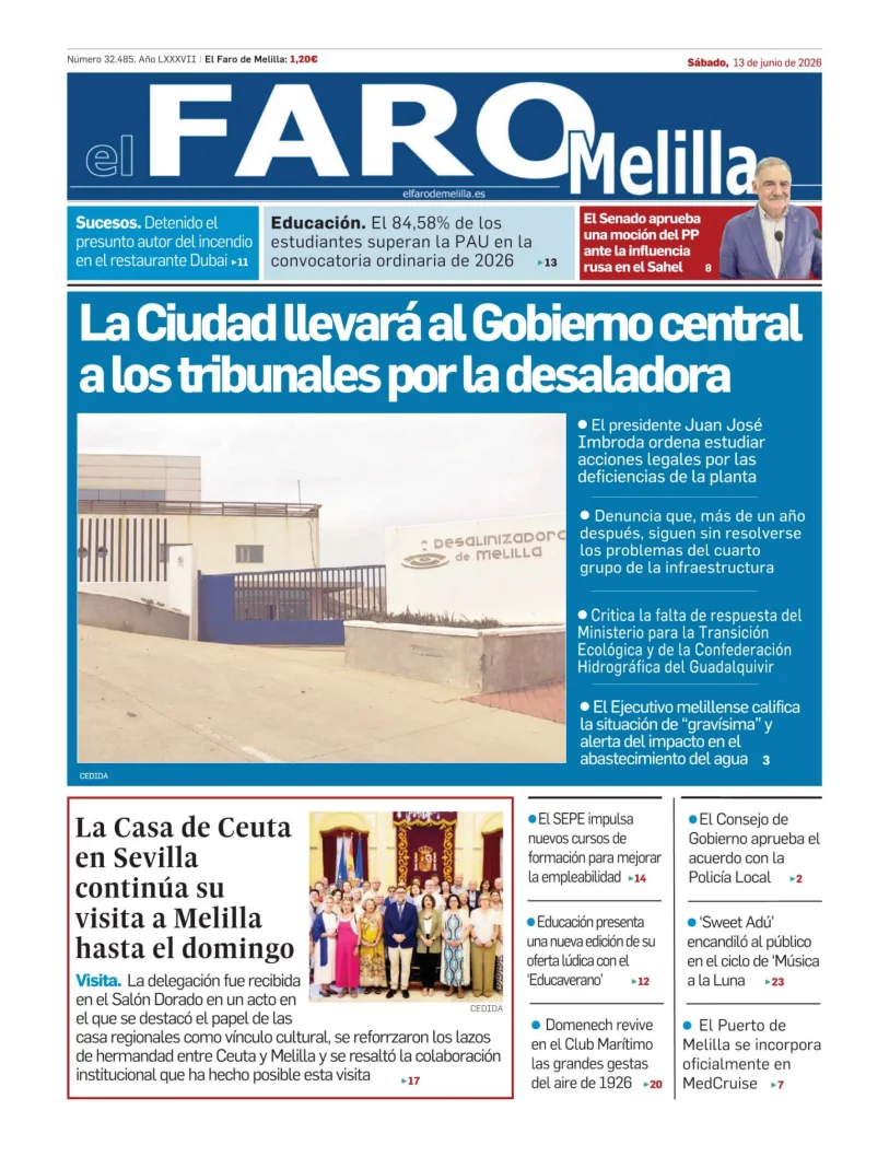 Portada de El Faro de Melilla