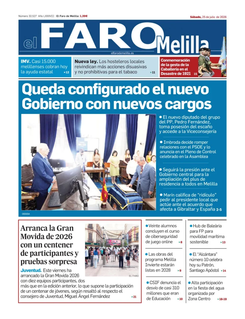 Portada de El Faro de Melilla