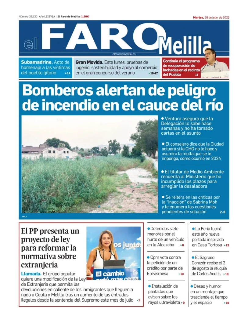 Portada de El Faro de Melilla