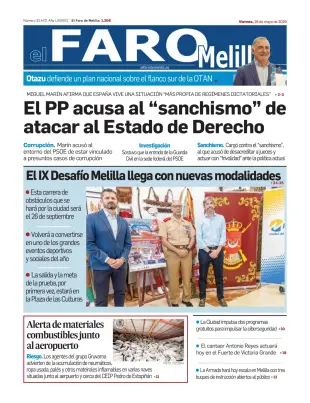 Portada de El Faro de Melilla, 29 de mayo de 2026