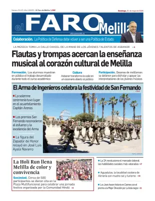 Portada de El Faro de Melilla, 31 de mayo de 2026