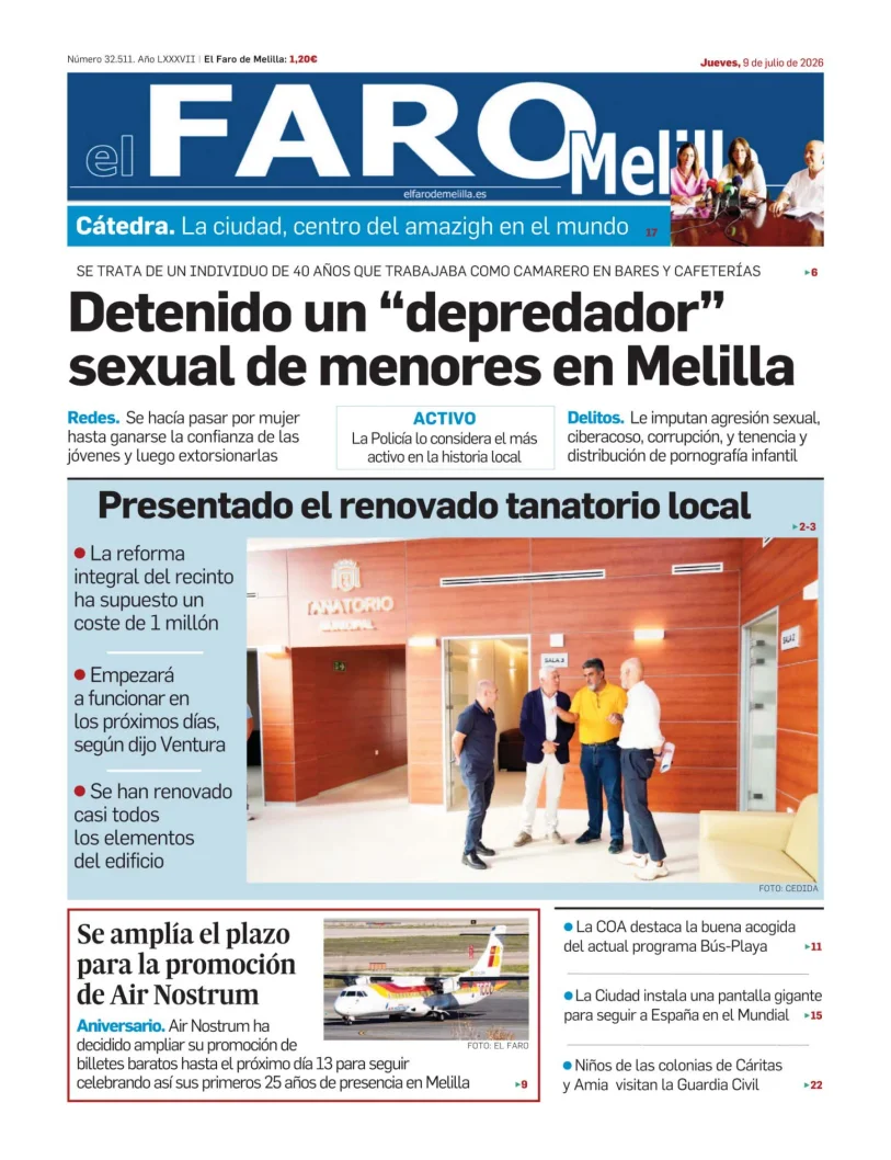 Portada de El Faro de Melilla