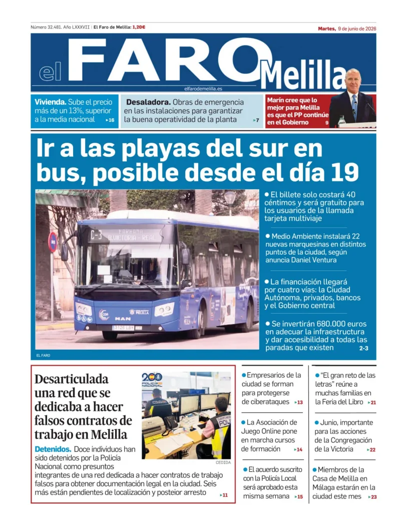 Portada de El Faro de Melilla
