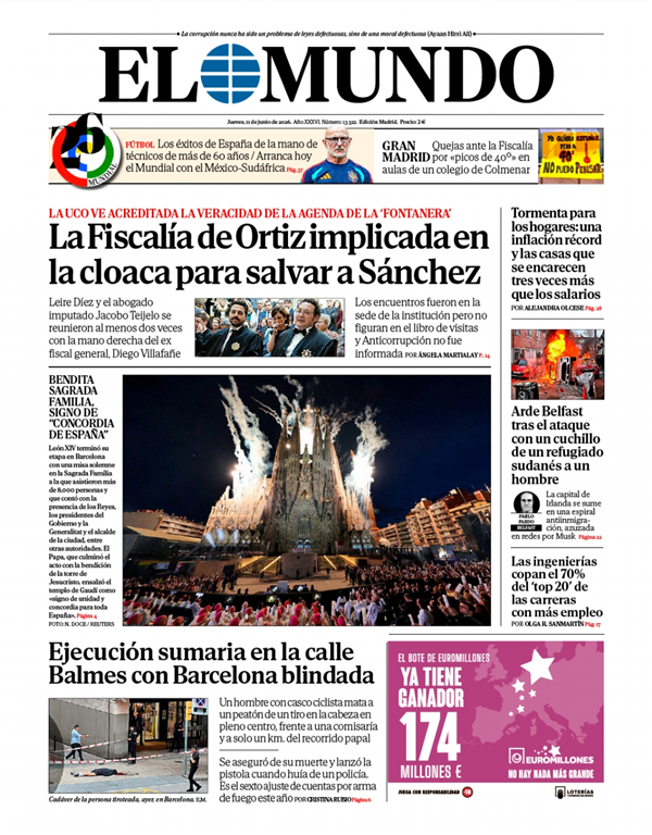 Portada de El Mundo Nacional, 10 de junio de 2026