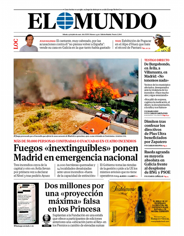 Portada de El Mundo Nacional, 24 de julio de 2026