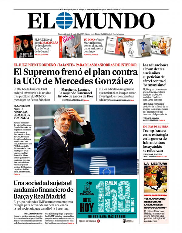 Portada de El Mundo Nacional, 5 de junio de 2026