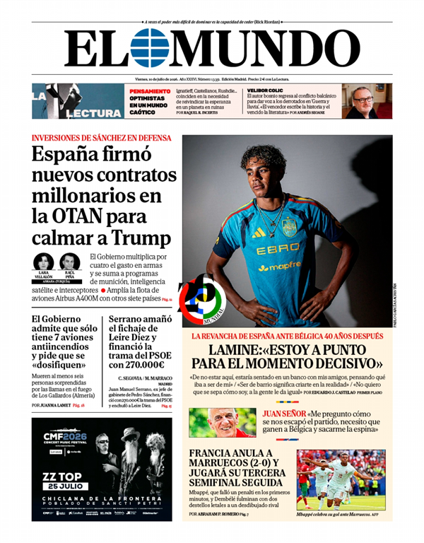 Portada de El Mundo Nacional, 9 de julio de 2026