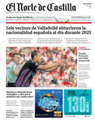 Portada de El Norte de Castilla, 1 de junio de 2026