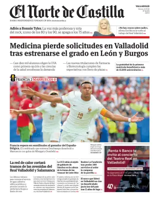 Portada de El Norte de Castilla, 10 de julio de 2026