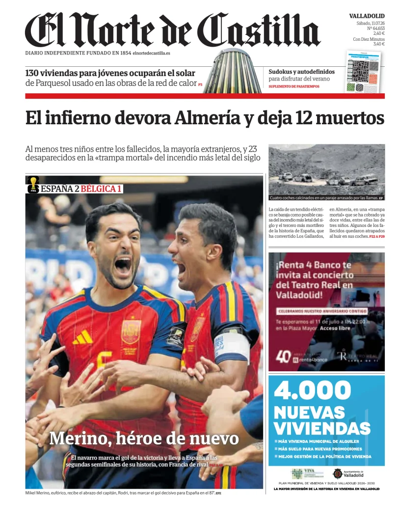 Portada de El Norte de Castilla