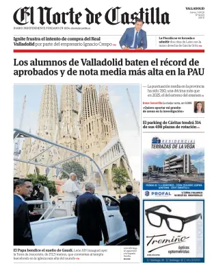 Portada de El Norte de Castilla, 11 de junio de 2026