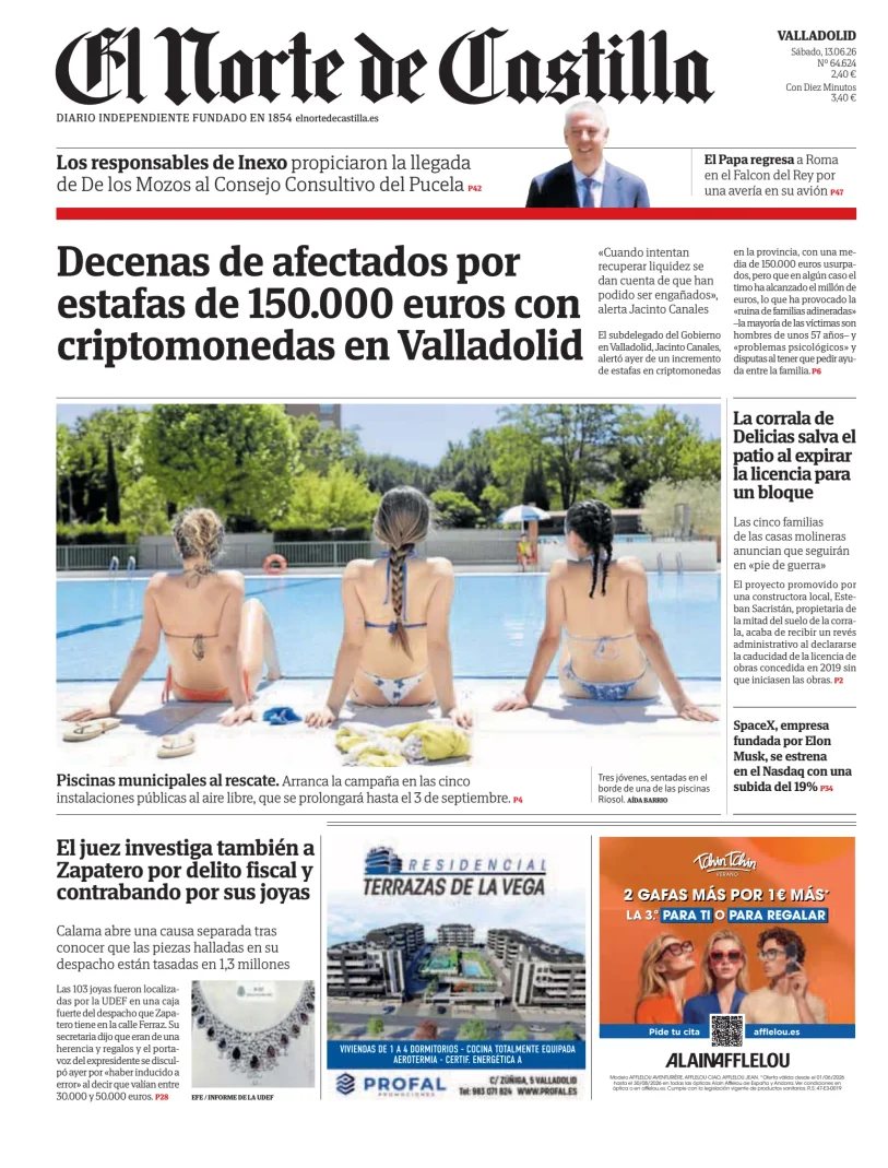 Portada de El Norte de Castilla