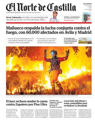 Portada de El Norte de Castilla, 25 de julio de 2026