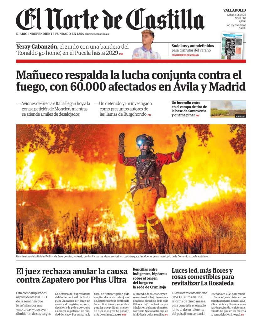 Portada de El Norte de Castilla