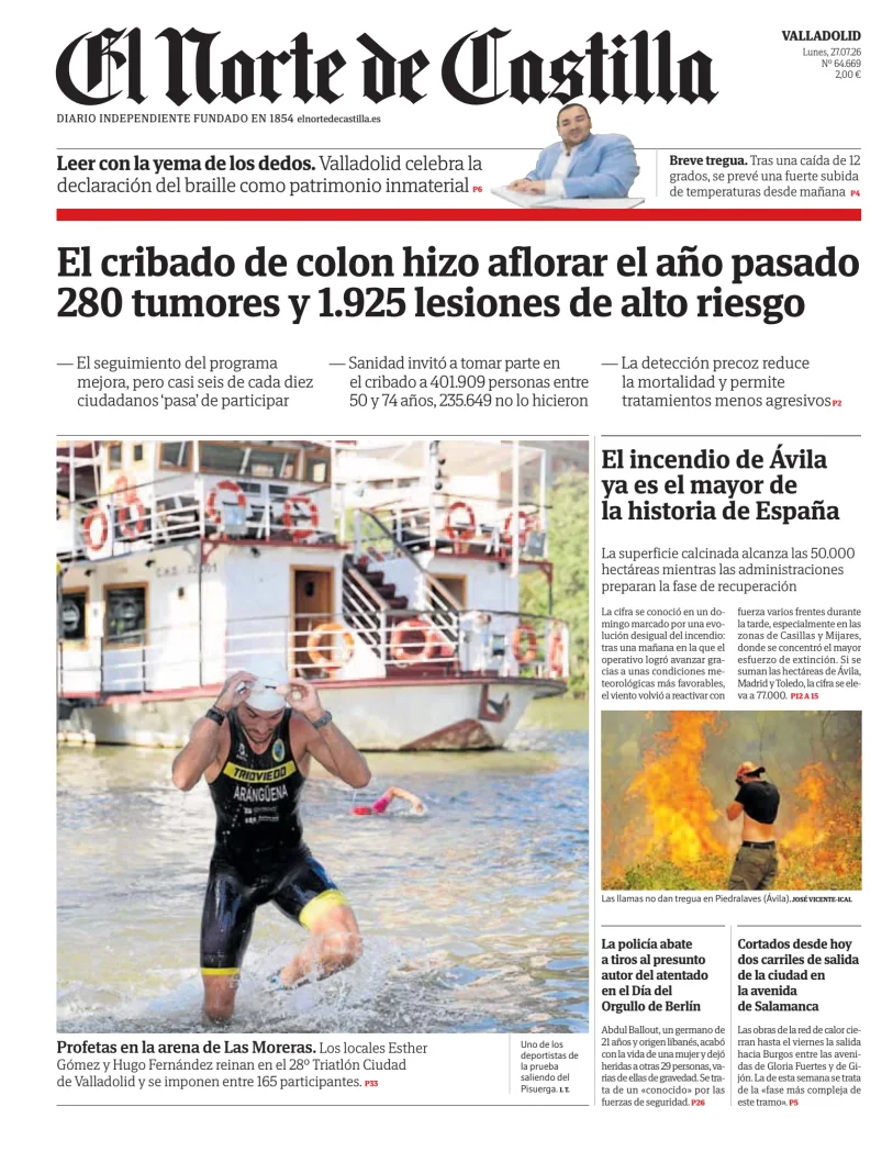Portada de El Norte de Castilla
