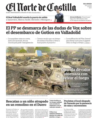 Portada de El Norte de Castilla, 28 de julio de 2026