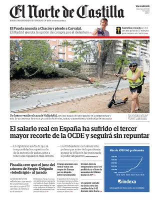Portada de El Norte de Castilla, 8 de julio de 2026