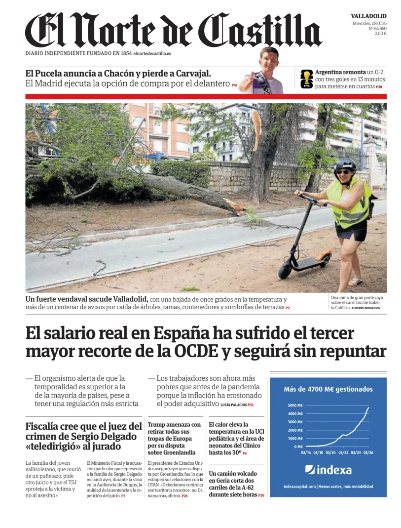 Portada de El Norte de Castilla