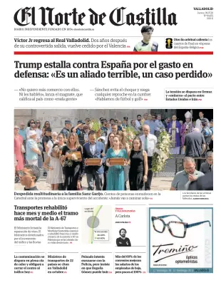 Portada de El Norte de Castilla, 9 de julio de 2026
