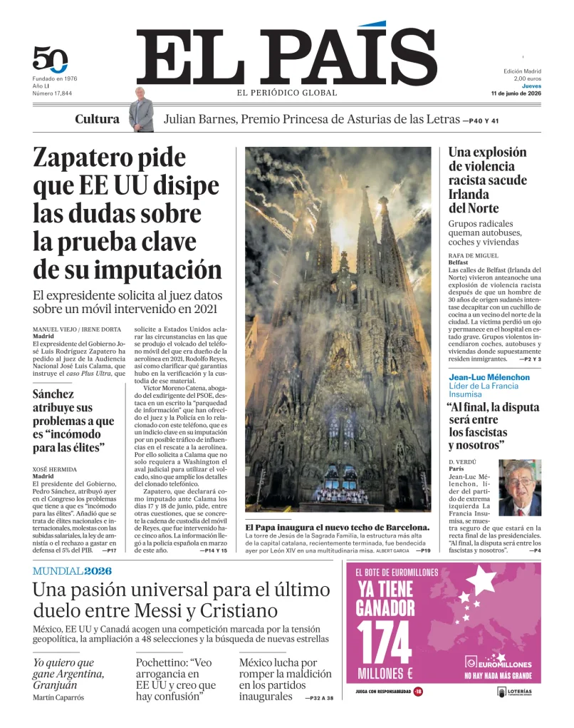 Portada de El País (Nacional)