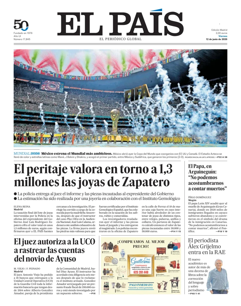 Portada de El País (Nacional)