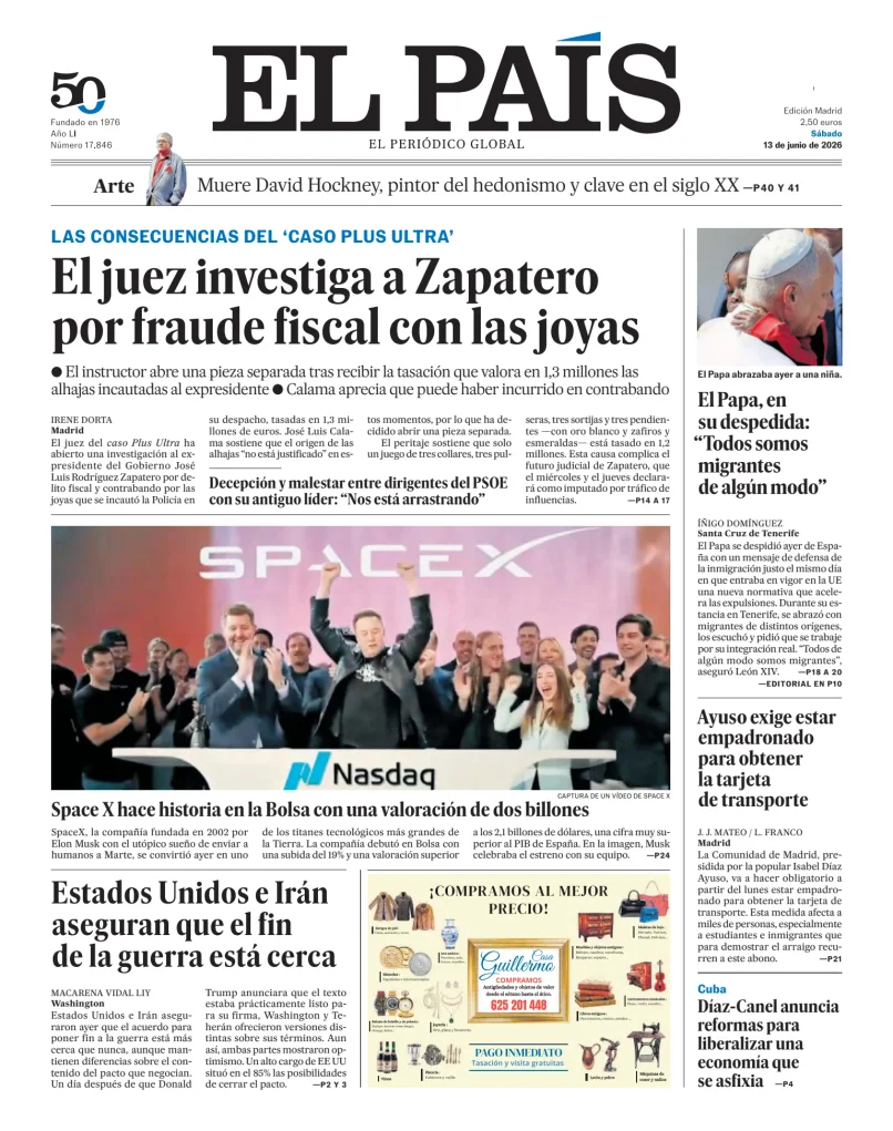 Portada de El País (Nacional)