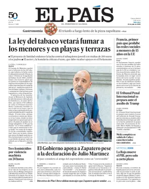 Portada de El País (Nacional), 22 de julio de 2026