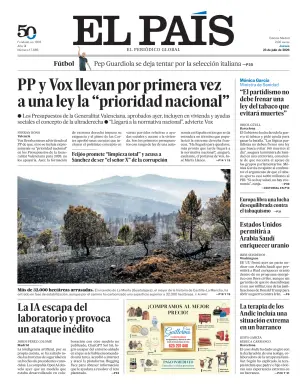 Portada de El País (Nacional), 23 de julio de 2026