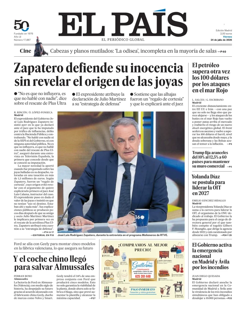 Portada de El País (Nacional)