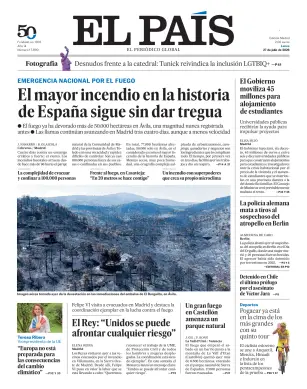 Portada de El País (Nacional), 27 de julio de 2026