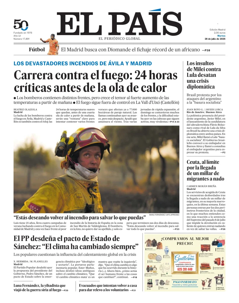 Portada de El País (Nacional)