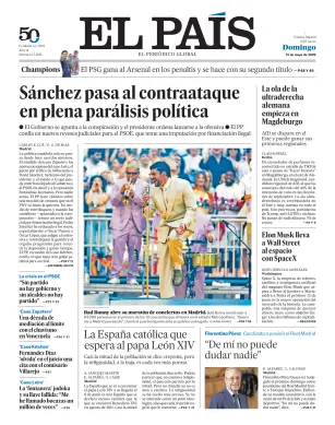 Portada de El País (Nacional), 31 de mayo de 2026
