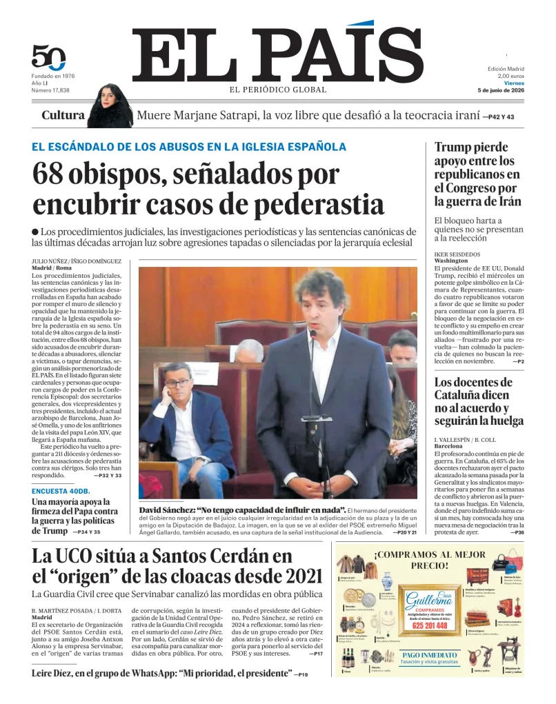 Portada de El País (Nacional)