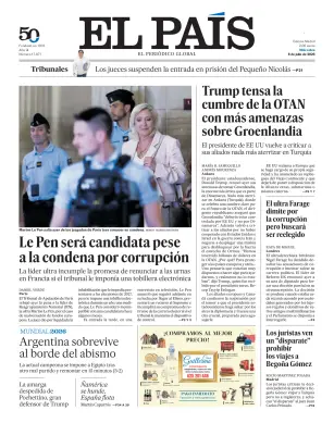 Portada de El País (Nacional), 8 de julio de 2026